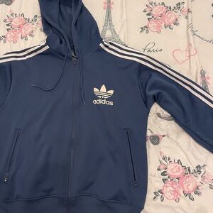 Blue adidas vintage hoodie good condition